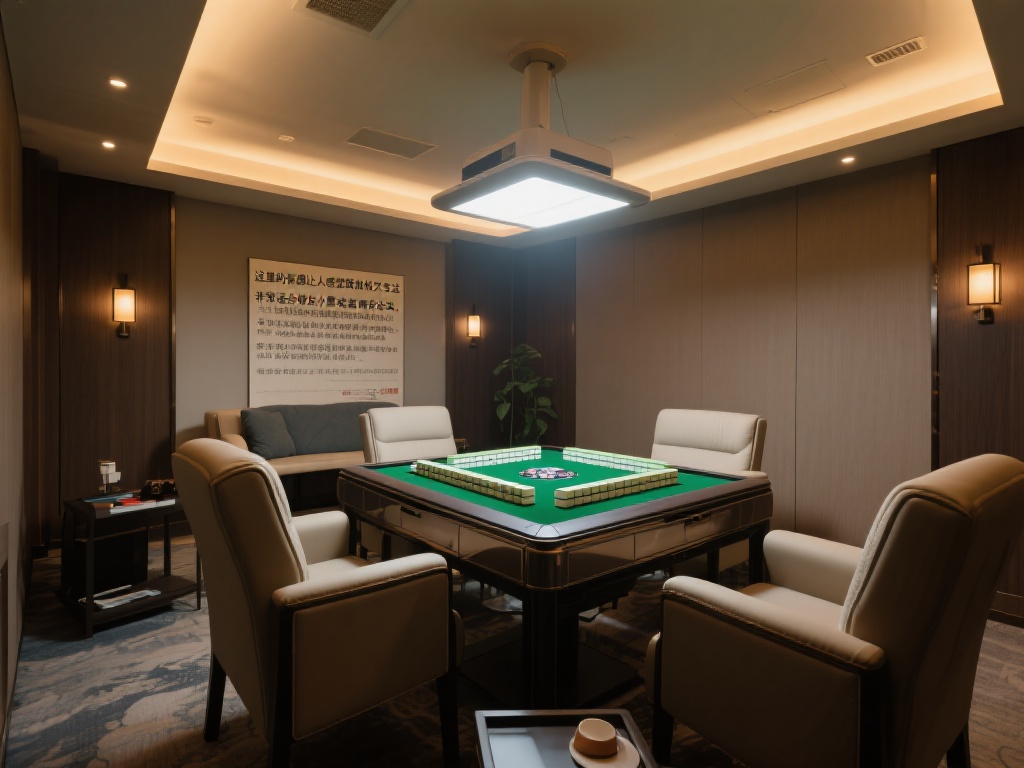 此外，棋牌室内的灯光设计也颇具匠心，柔和而不刺眼，